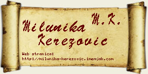 Milunika Kerezović vizit kartica